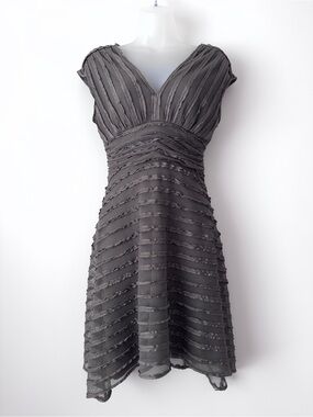 ruffle mesh frilly grey dress